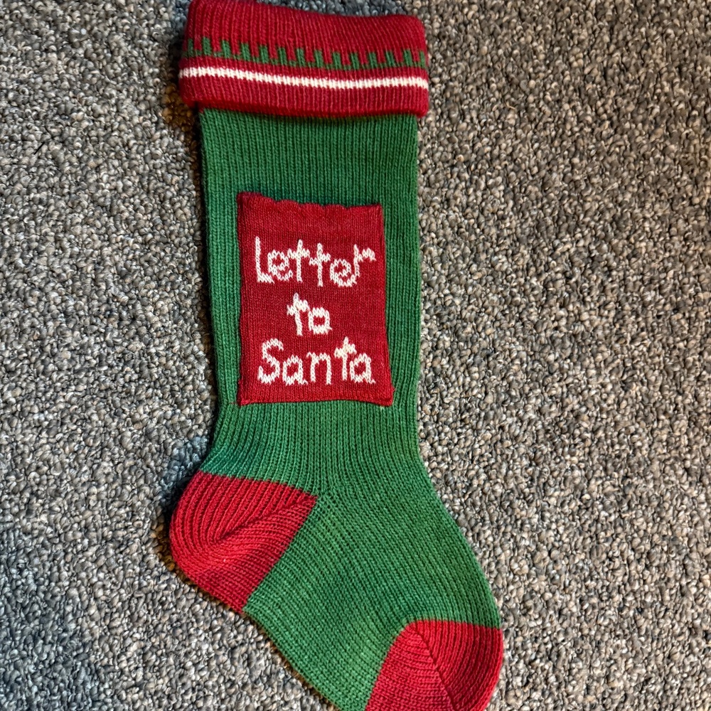 Handmade Letter to Santa Christmas stocking
